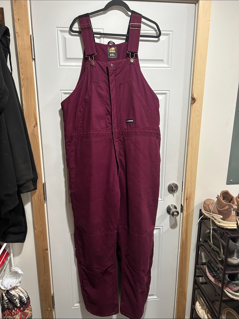 Berne Maroon Women's Insulated Utility Bib Overalls XXL